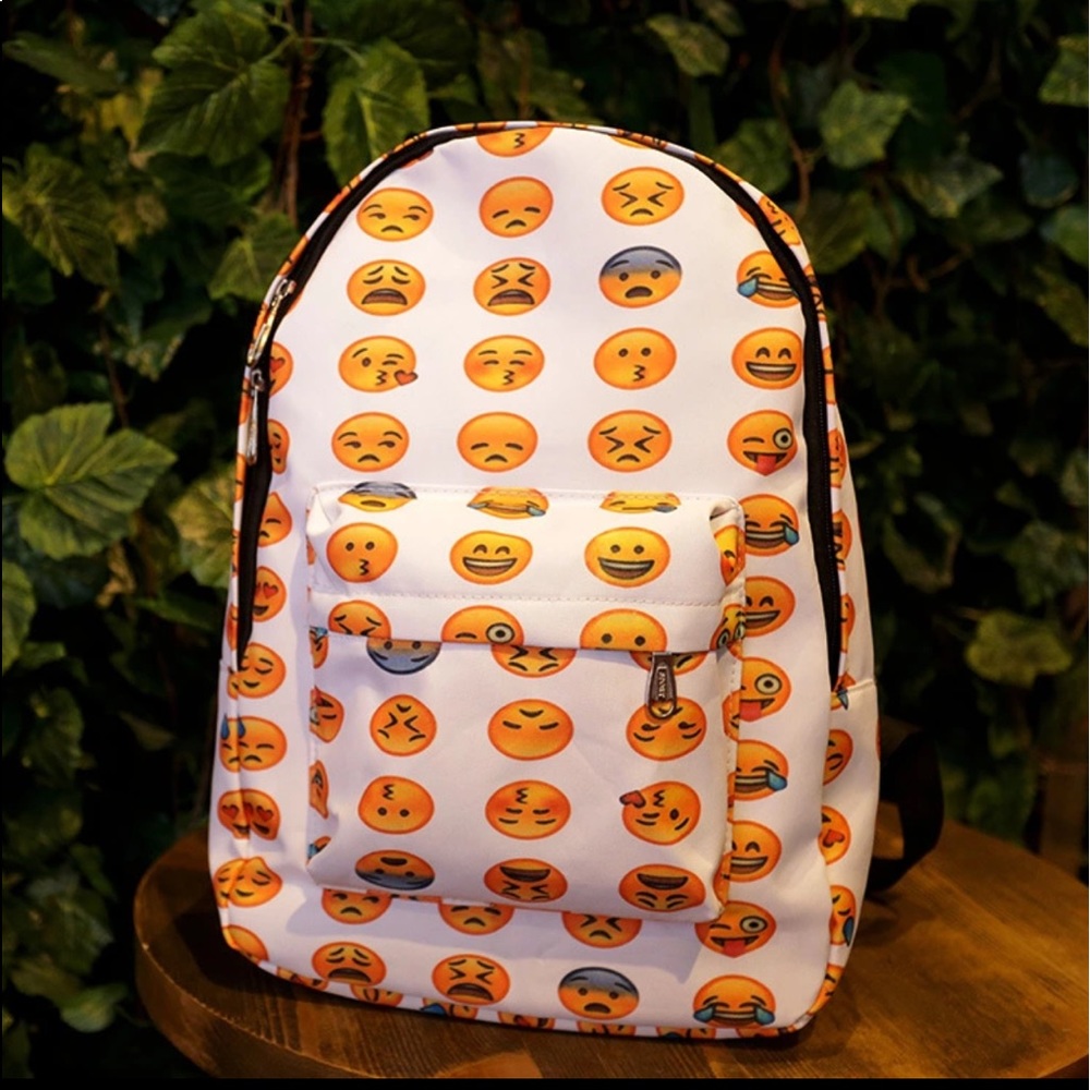 Trendy Funny Emoji Backpack School Bags Travel