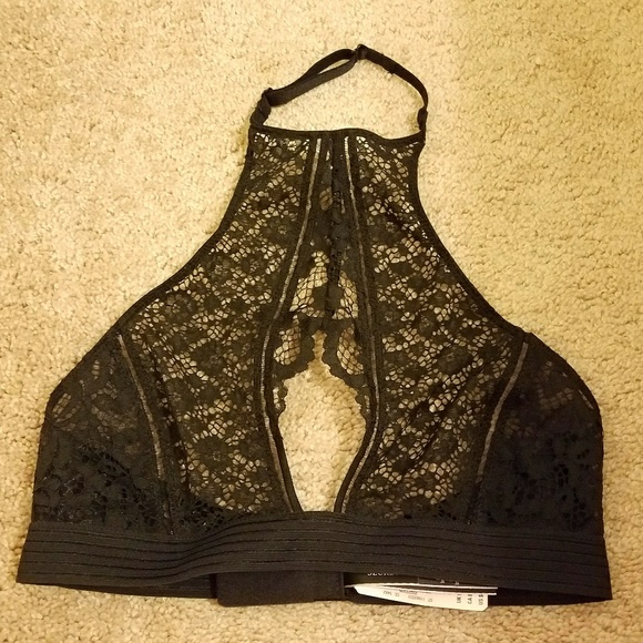 NEW Black Keyhole High-neck Bra - Picture 7 of 7