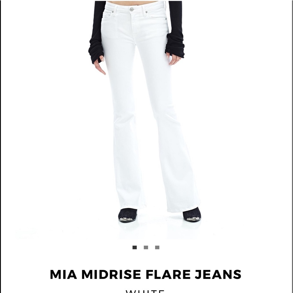 NWT Hudson Mia Midrise White Flare Jeans