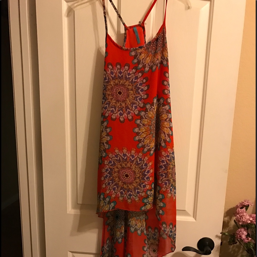 Floral slanted dress