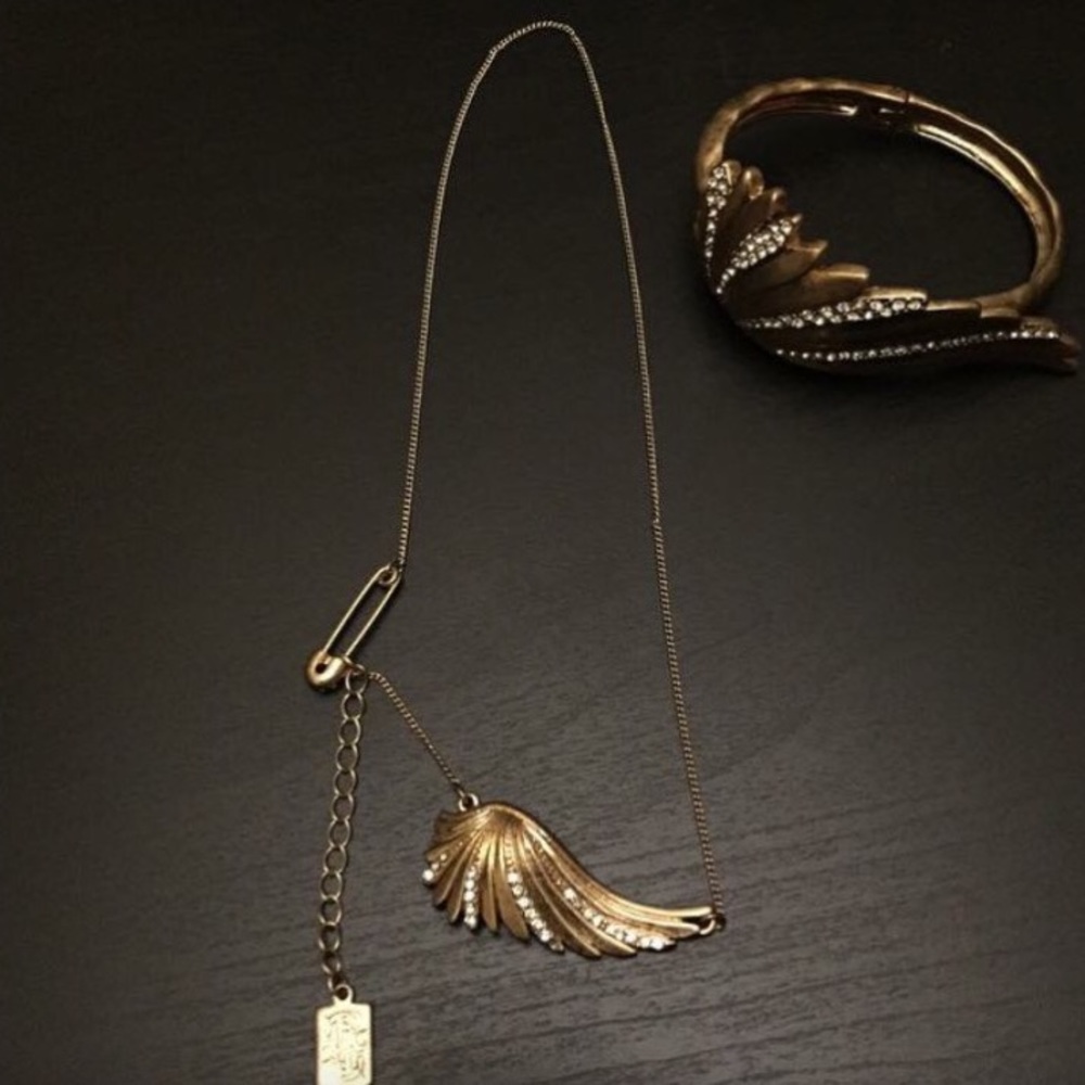 Necklace and bracelet wing set