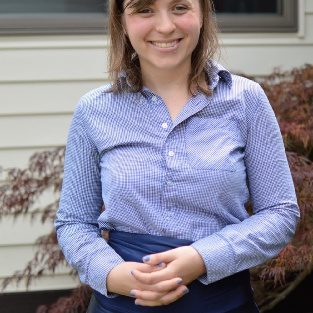 American Apparel Blue & White Button Down