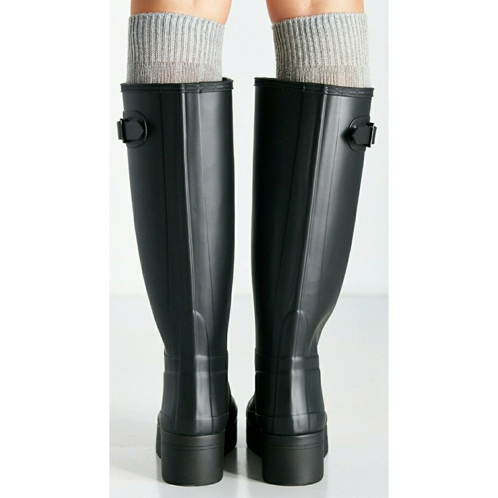 Hunter Original Low Wedge black Rain Boot - Picture 3 of 7