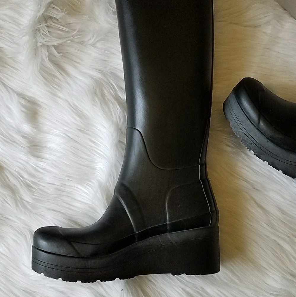 Hunter Original Low Wedge black Rain Boot - Picture 5 of 7