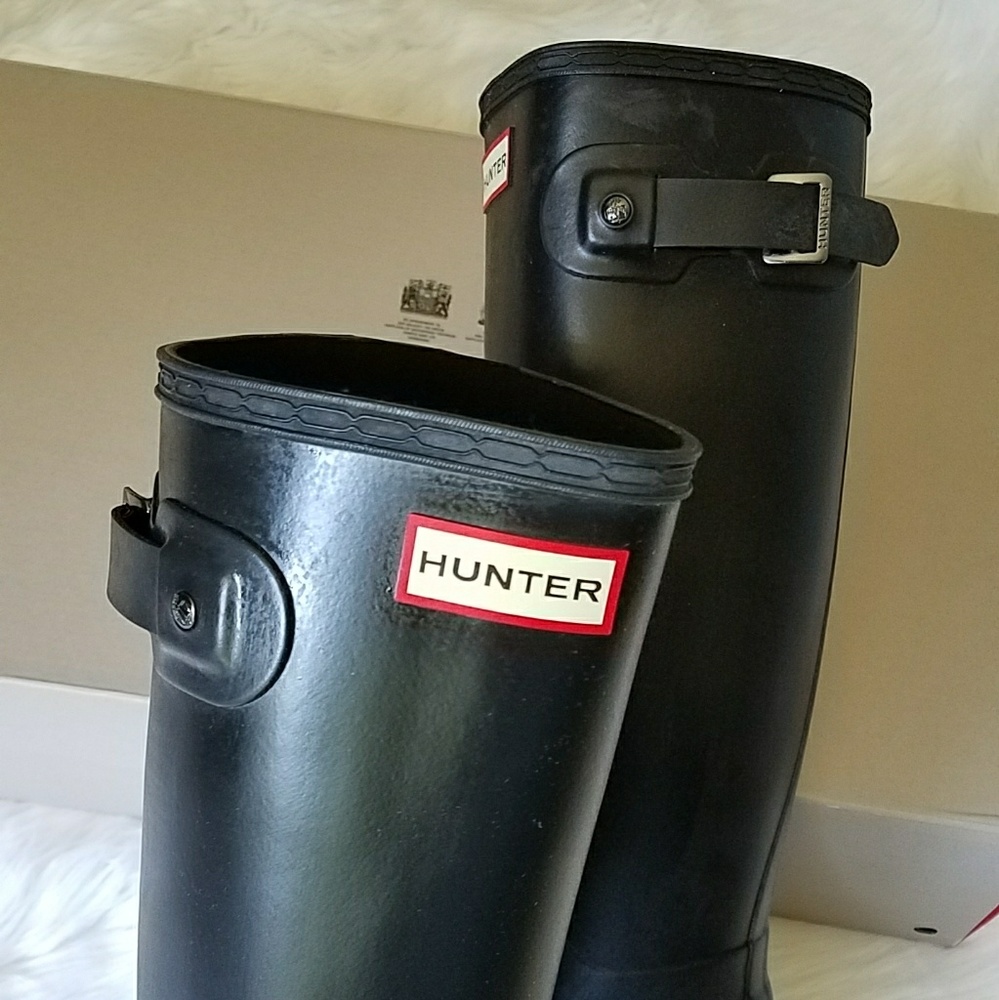 Hunter Original Low Wedge black Rain Boot - Picture 6 of 7