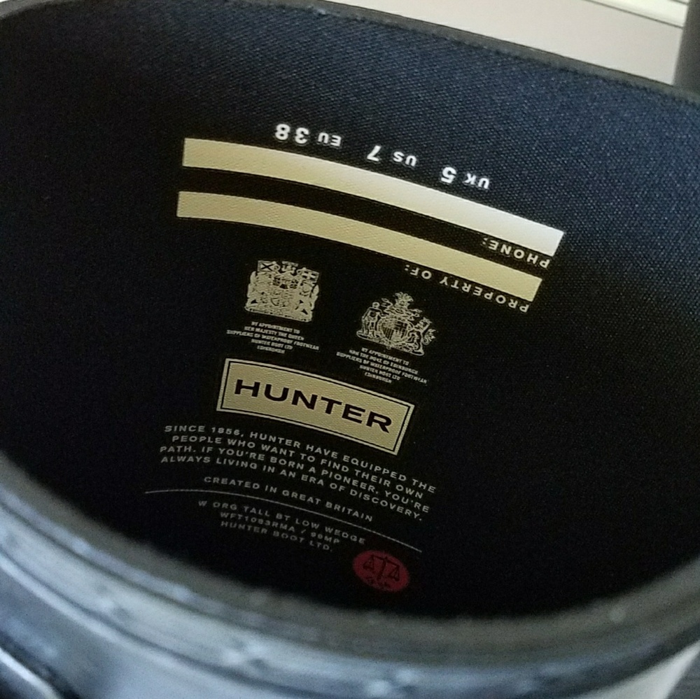 Hunter Original Low Wedge black Rain Boot - Picture 7 of 7