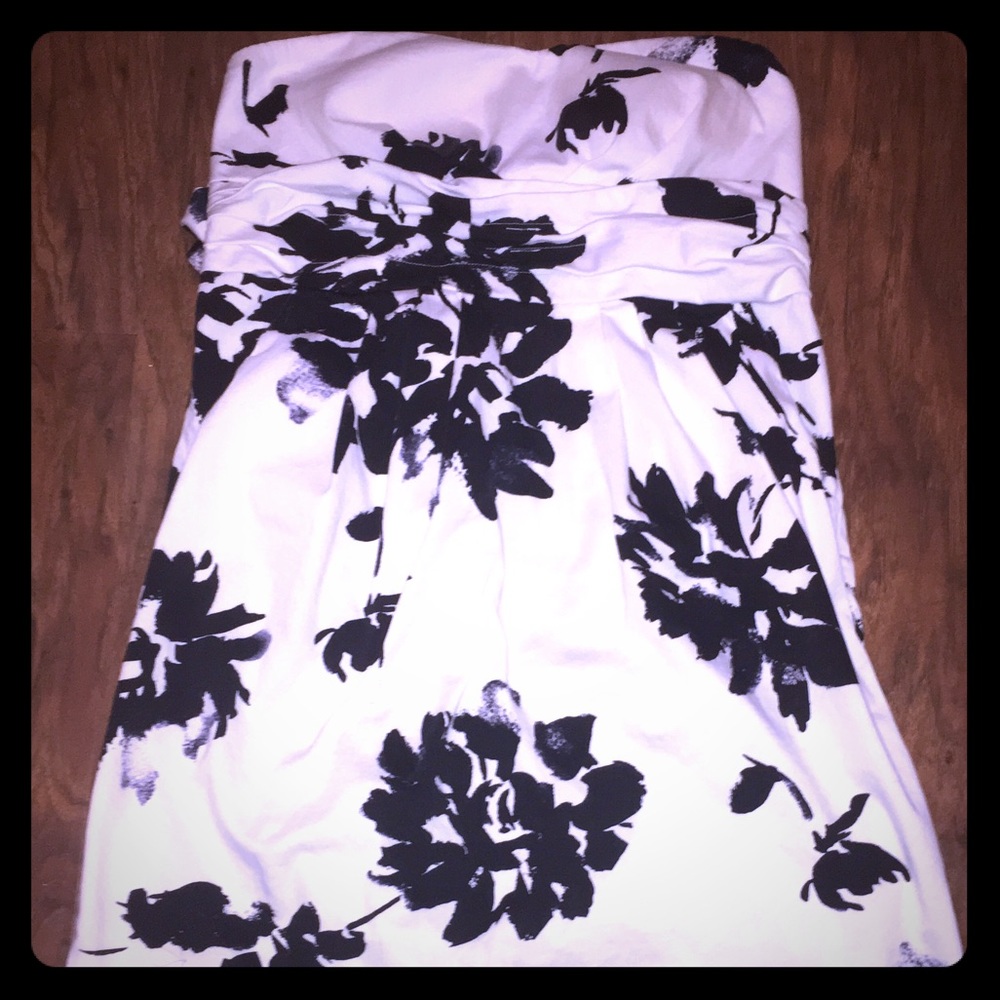 Strapless Floral Dress