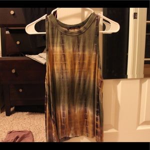 Green faded tank top