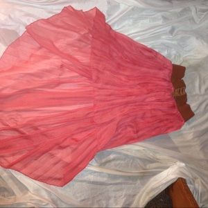 Pink and brown mullet skirt