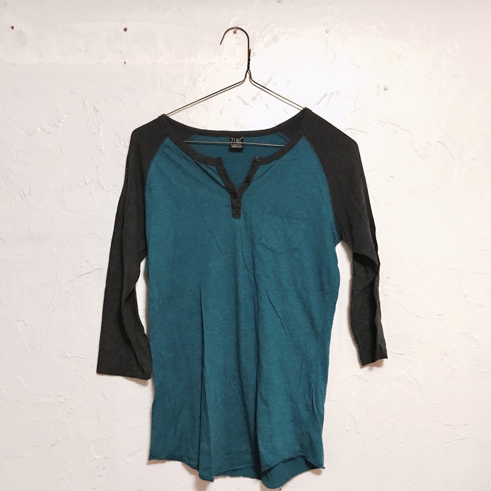 Blue/Gray Baseball Tee