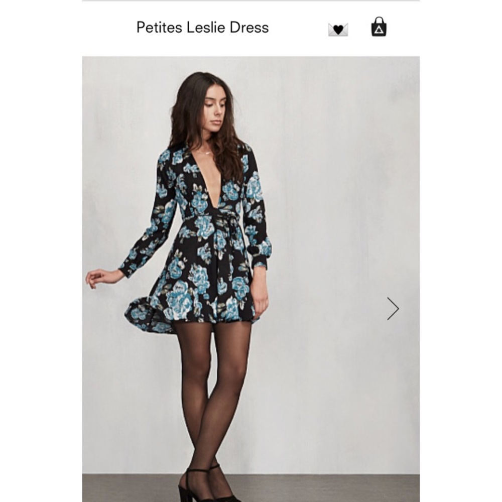 Reformation Petites Leslie blue floral Dress