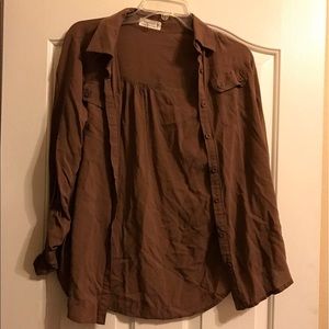 Brown button up blouse
