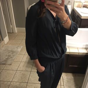 STYLE FEST💃🏻 Myne Dark Green Silk Jumper Sz 2 💚