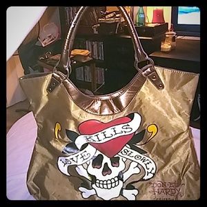 Bronze Ed Hardy tote