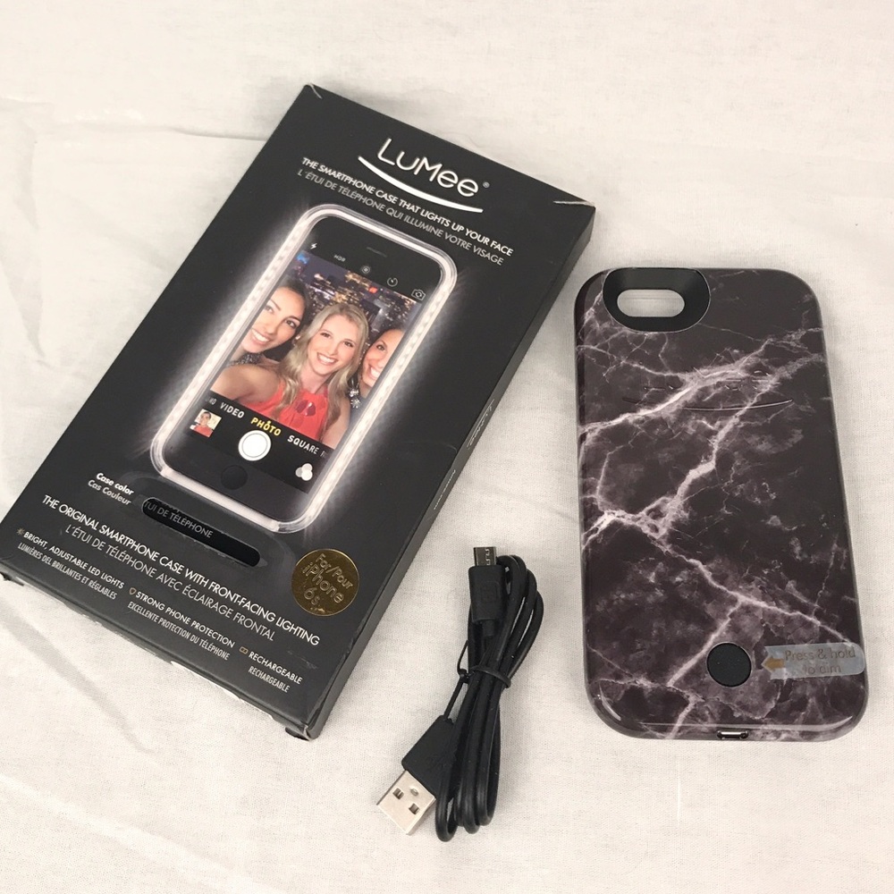 Lumee Lighted Black Marble iPhone 6/6S Case