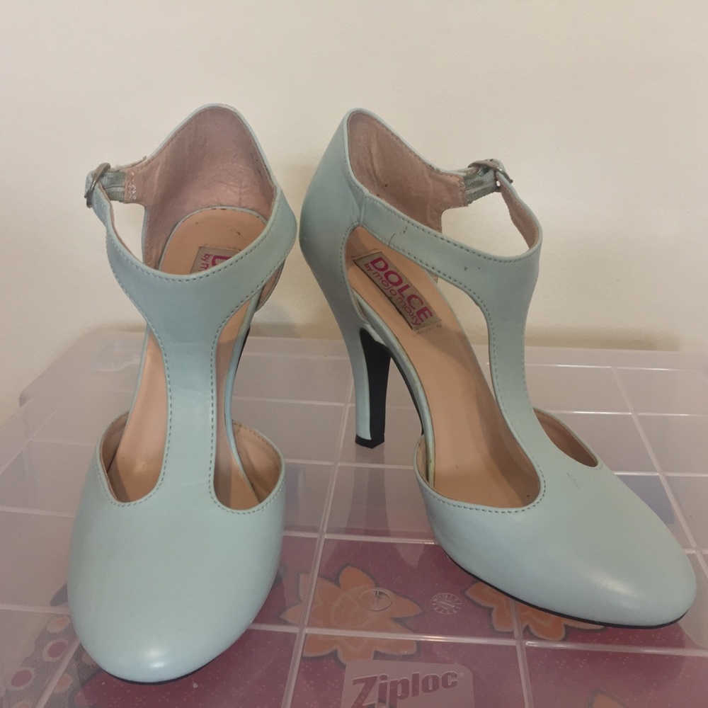 DOLCE MINT T-STRAP HEELS