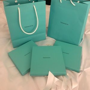 Tiffany and Co. bags and boxes