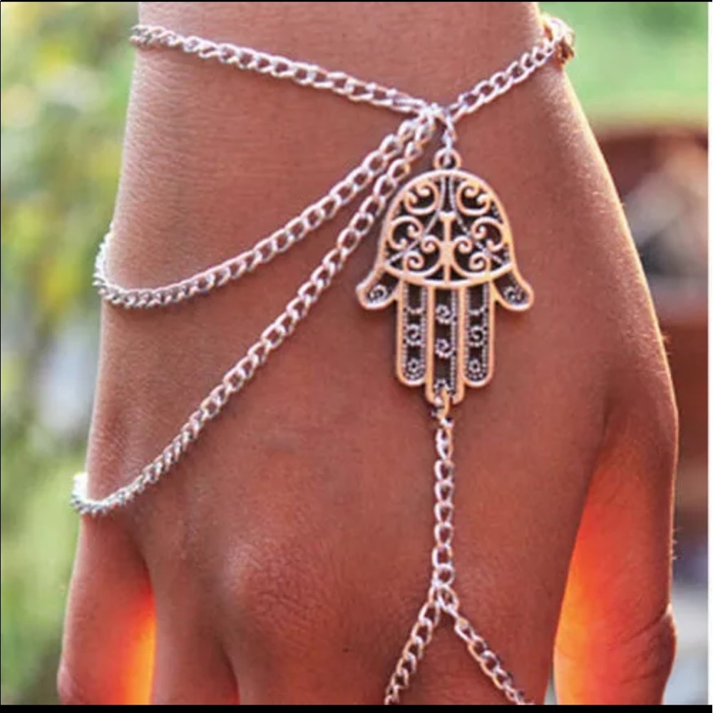 Bohemian Bracelet Finger Ring Chain Hand Harness