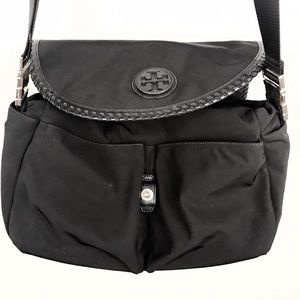 Tory Burch Marion Messenger Black Diaper Bag