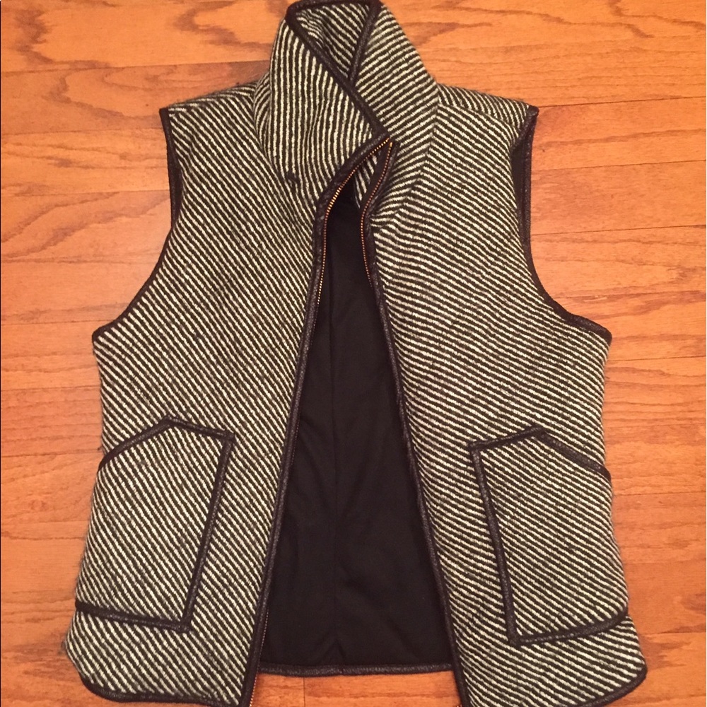 Black and white wool boutique vest