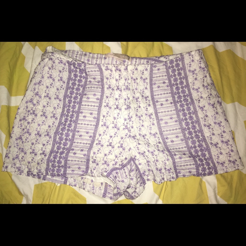 Light Purple Flower Shorts