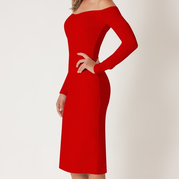 black halo red dress