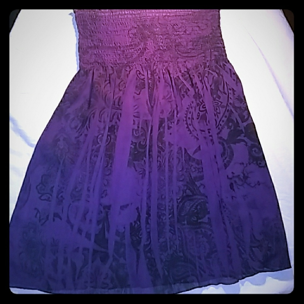 Sheer dark purple tube top