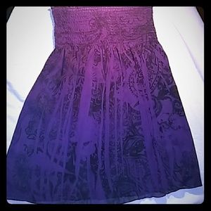 Sheer dark purple tube top