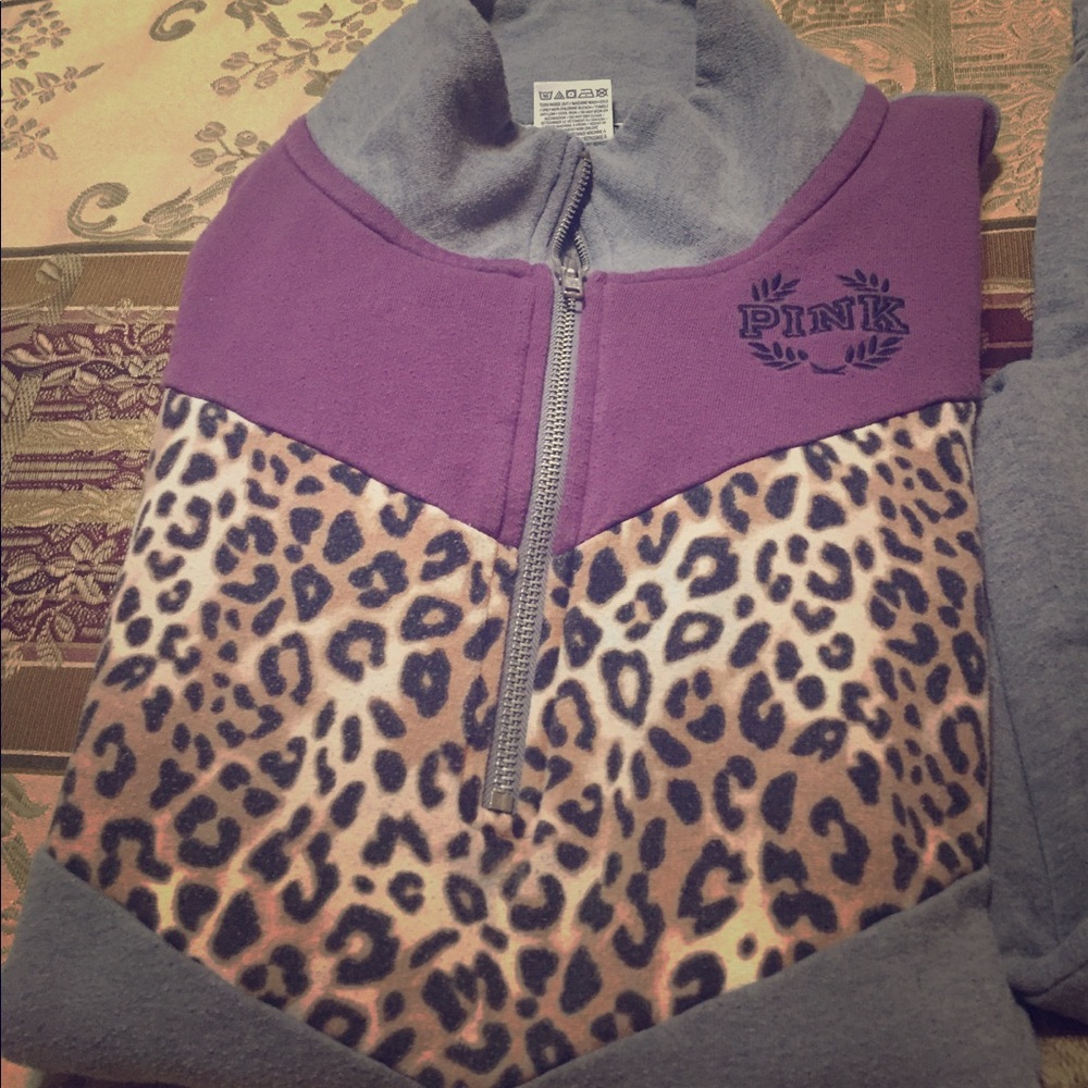 Pink half zip sweater