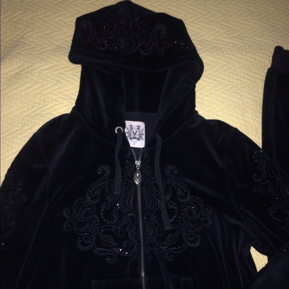 Miss Me brand Designer Velour Jacket match bottom