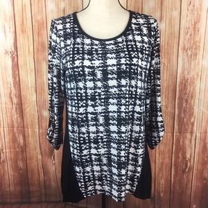 B Design Black & White Plaid Shirt