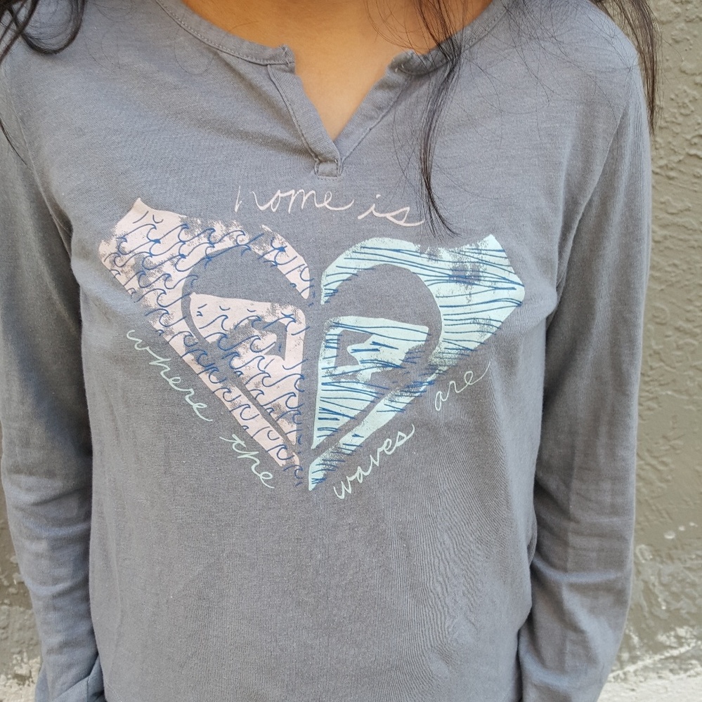 GIRLS GRAY LONG SLEEVE TOP