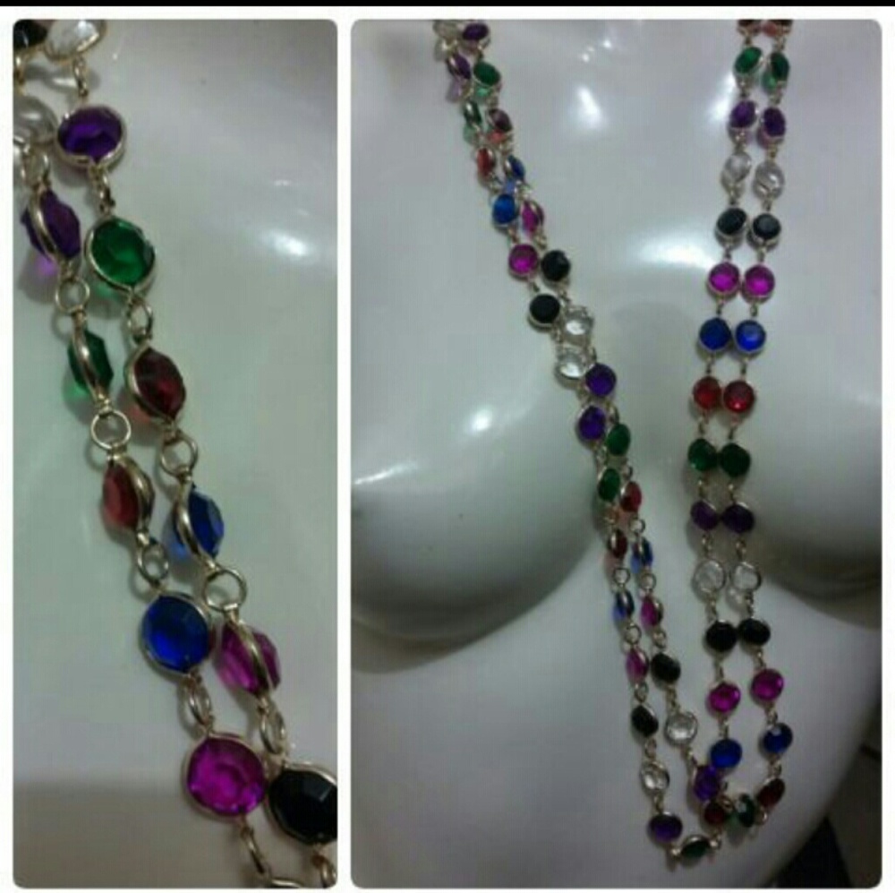 Vintage long necklas colorful