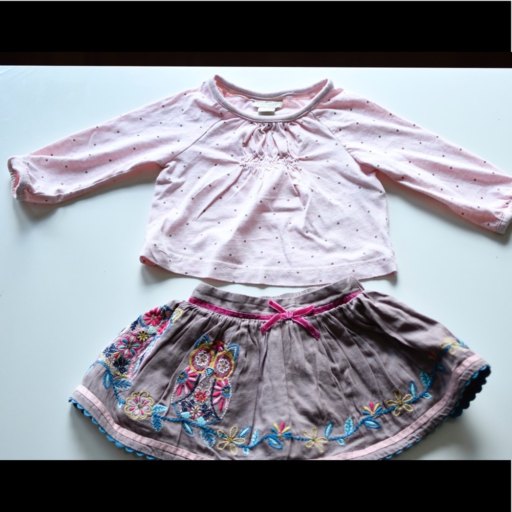 Monsoon baby girl skirt and shirt