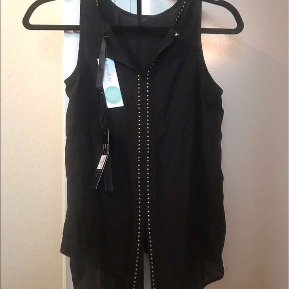 Renee C xs black studded top - Picture 1 of 2