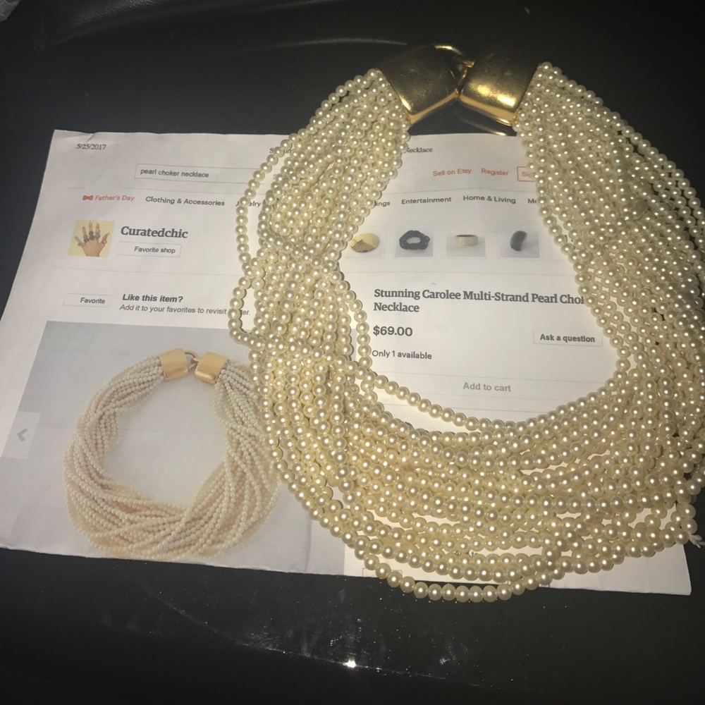 Carolee multi strand pearl choker