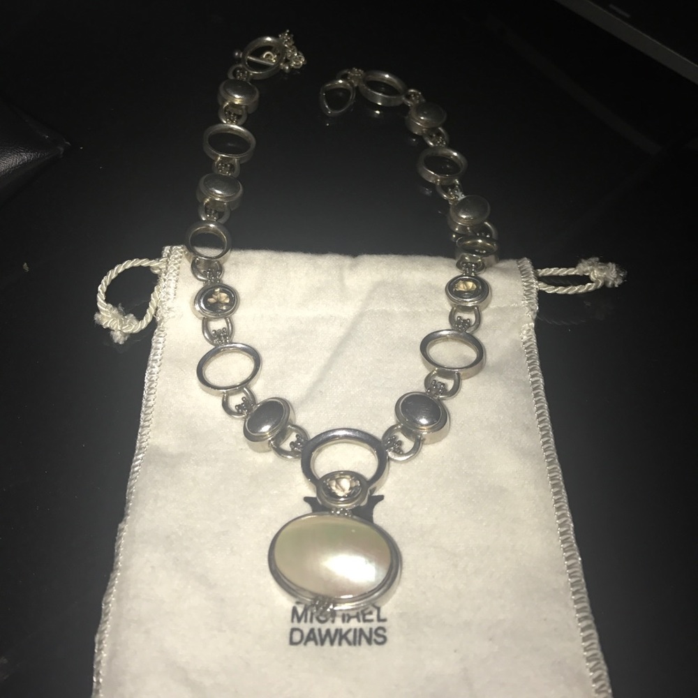 Micheal Dawkins Ster silver-pearls, topaz, kyanite