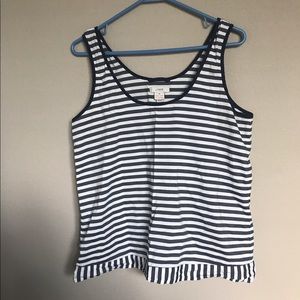 J.Crew Coastal Vibes Stripe Ruffle Tank