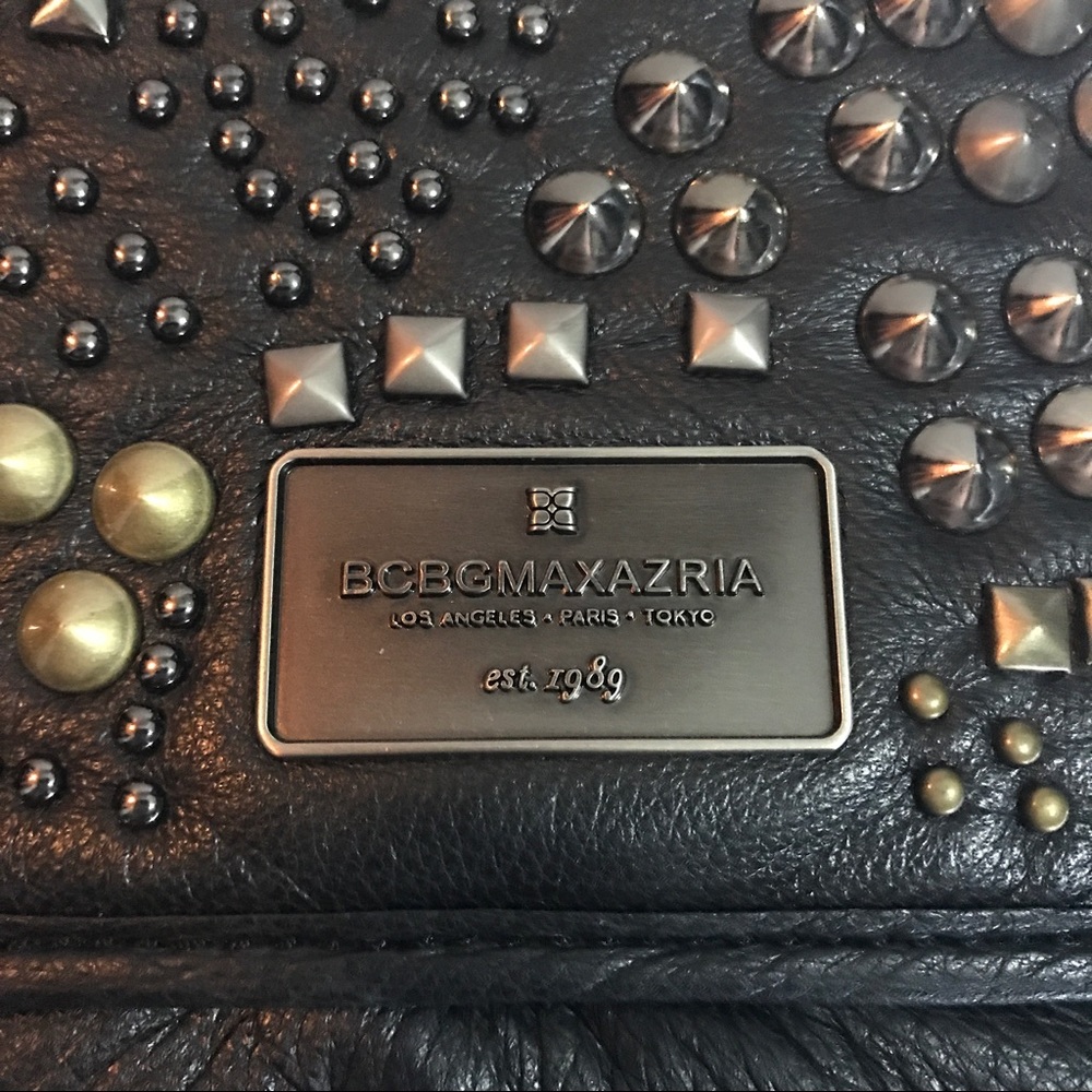 BCBG NWT LEATHER STUDDED CLUTCH