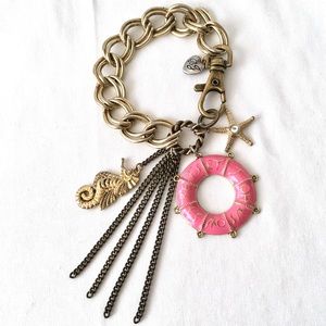 Betsey Johnson  'SS Betsey' Lifesaver/Seahorse Bracelet RARE