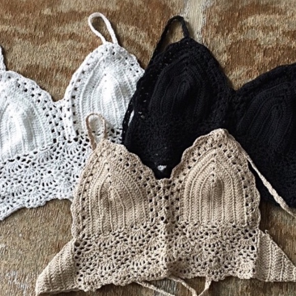 Tops - ✨ TRIO SET HOT buy crop top x3 crocheted bralette