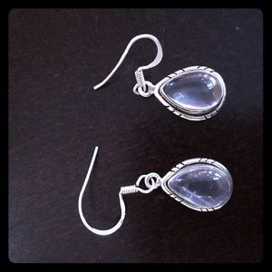 Handmade sterling silver rose quartz earrings