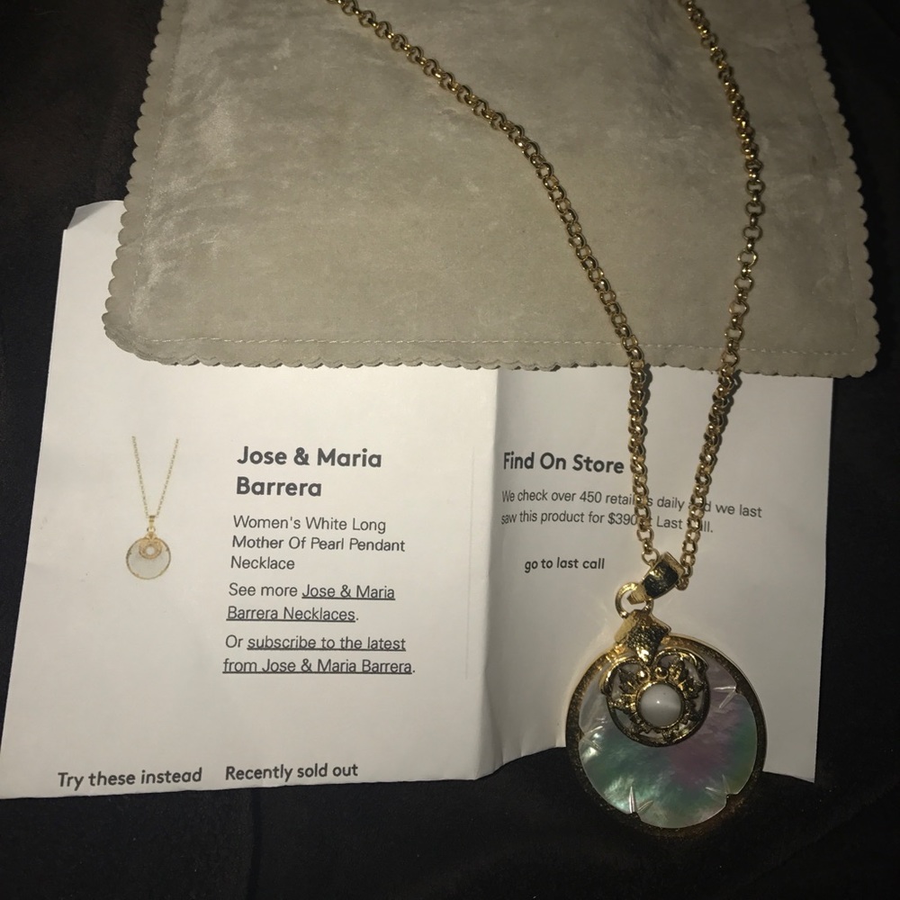 Jose & Maria Barrera long Mother of pearl pendant