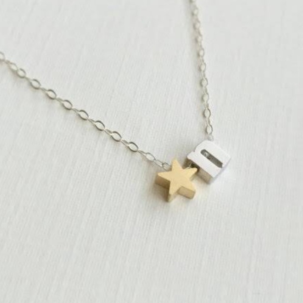 CUSTOM lowercase INITIAL w/ ⭐️ PENDANT NECKLACE