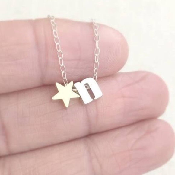 CUSTOM lowercase INITIAL w/ ⭐️ PENDANT NECKLACE - Picture 3 of 3