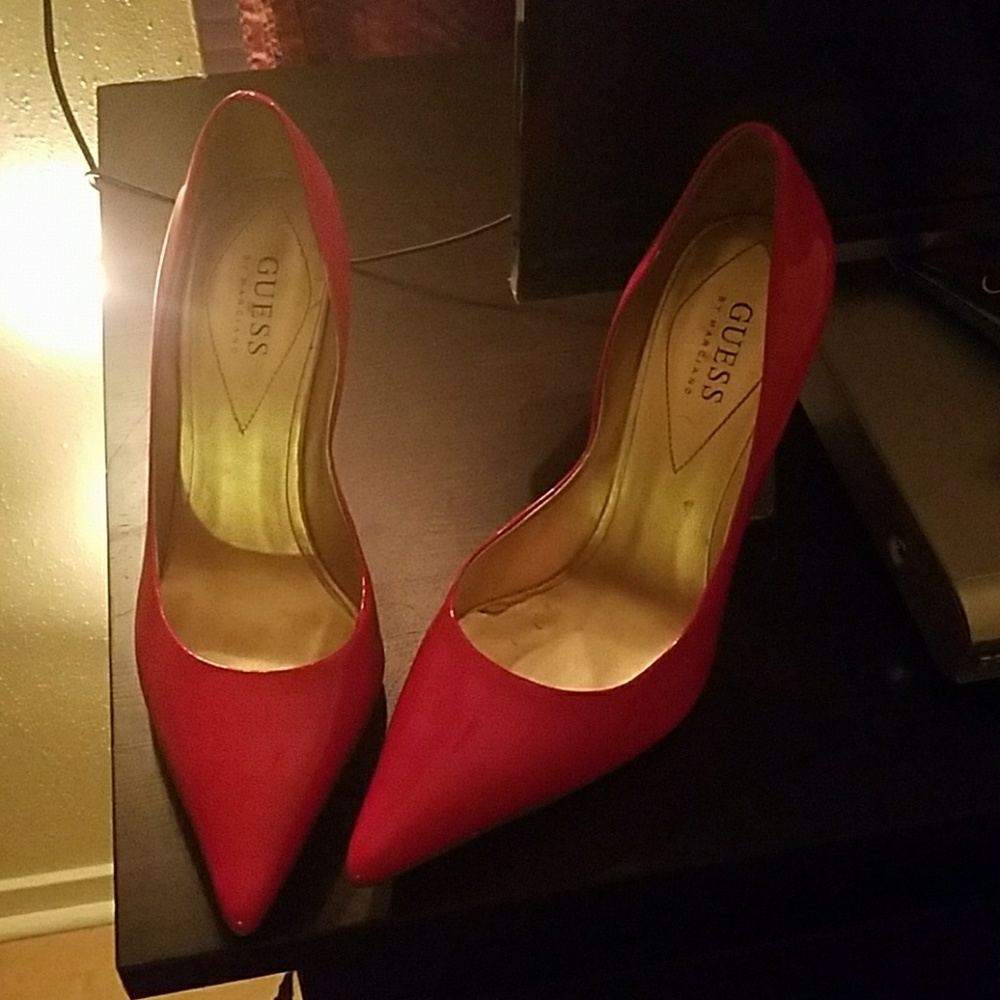 Red Shiny Guess Heels