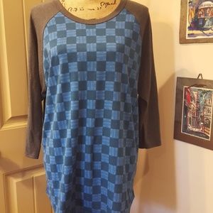 Lularoe 2X Gray and Blue Randy Lularoe 2X Gray and Blue Randy