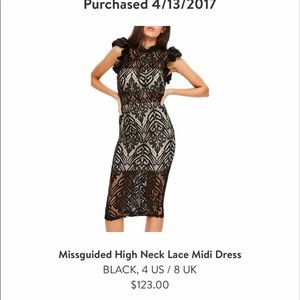 Misguided high neck lace midi dress