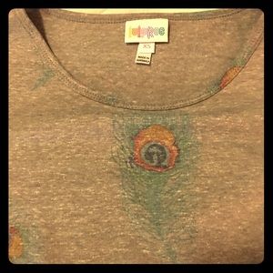 LuLaRoe Peacock Feather print XS Irma