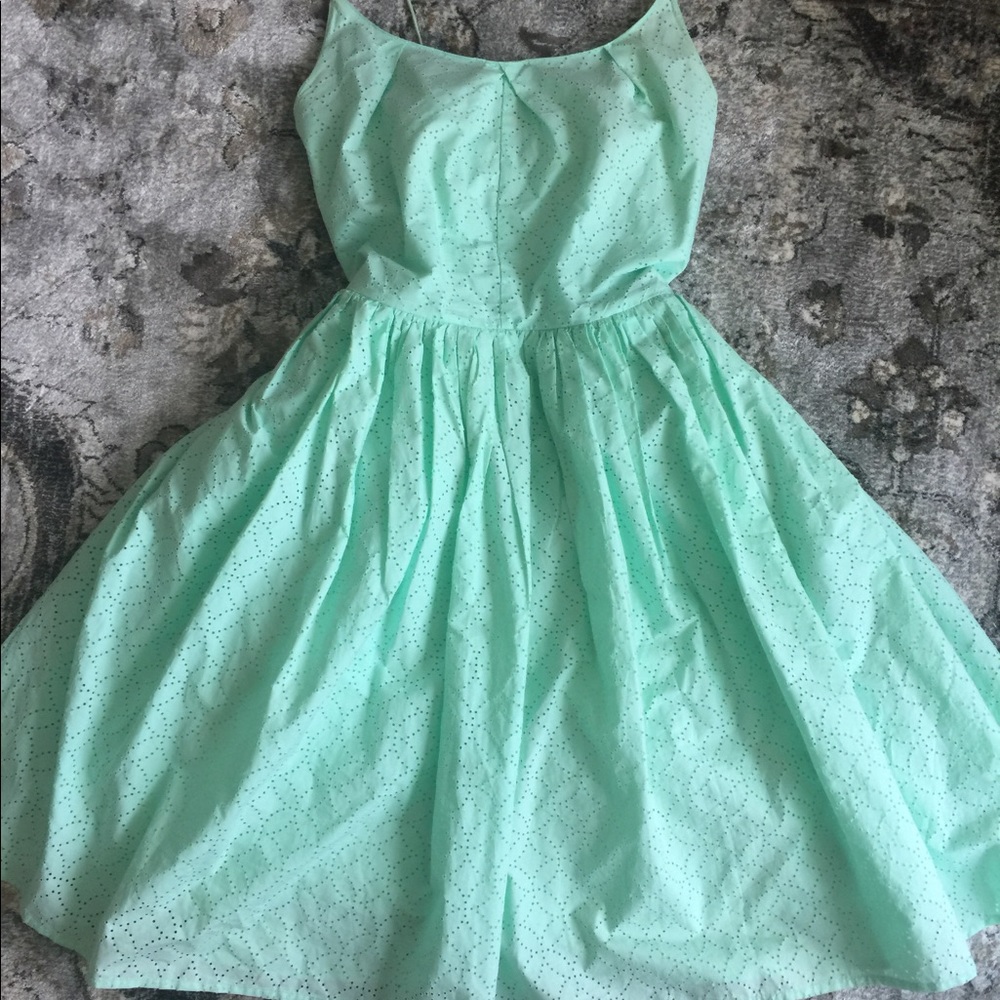 J Crew Aqua Eyelet Sundress